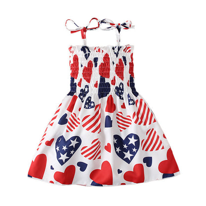 European And American Love Print Girls Dress