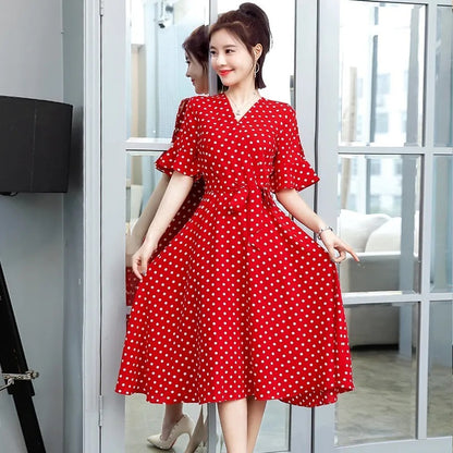 Waist-tight Slimming V-neckline Lace-up Fairy Skirt