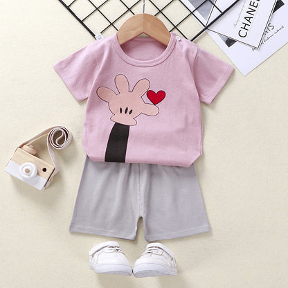 Baby T-shirt shorts cotton two-piece suit