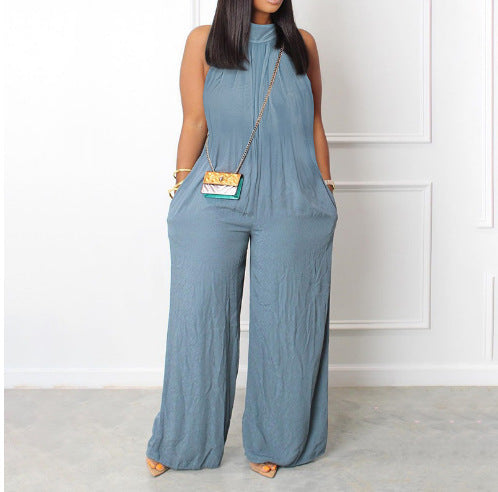 Women's Wide-leg Sleeveless Jumpsuit