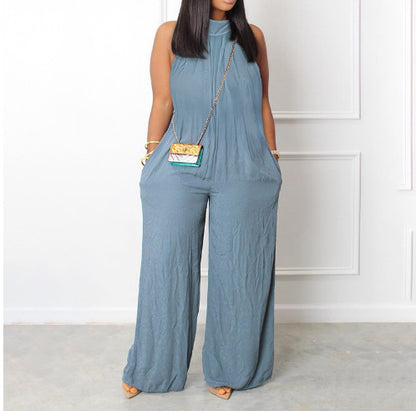 Women's Wide-leg Sleeveless Jumpsuit