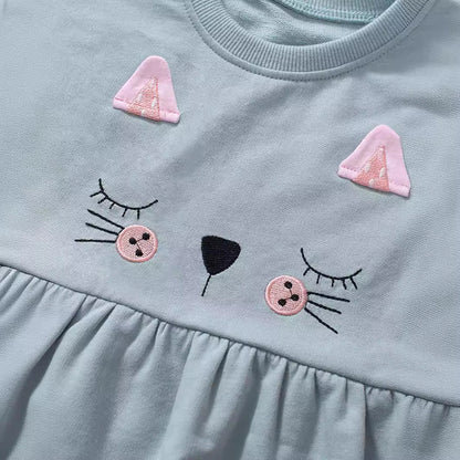 Cartoon Casual Breathable Baby Girls' Sweater Suit