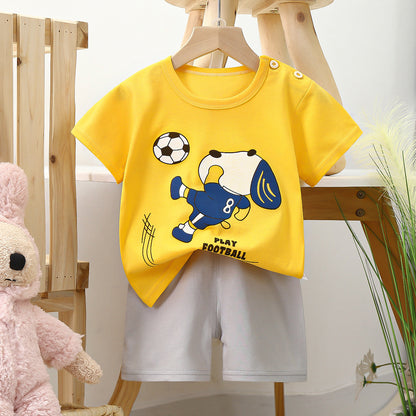 Pure Cotton Sports Children's Short-sleeved Suit