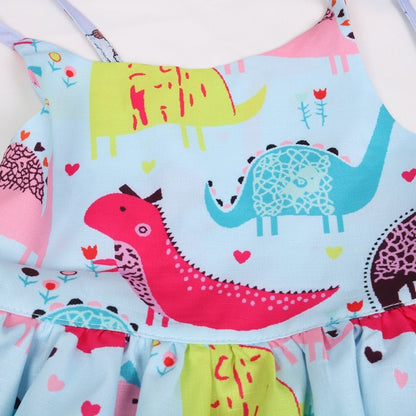 Children's New Backless Strap Cute Dinosaur Dress