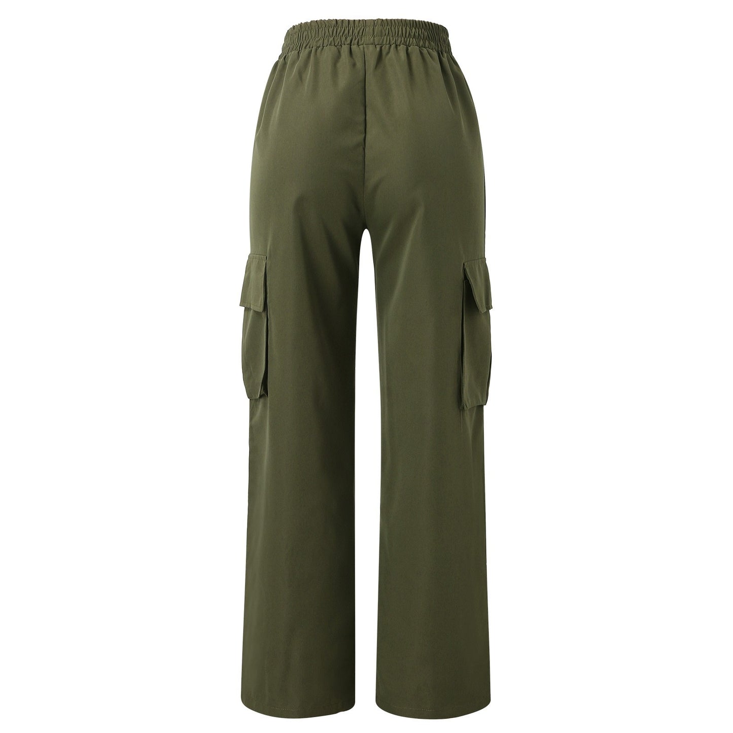 Beltless Trousers High Waist Wide Leg Straight