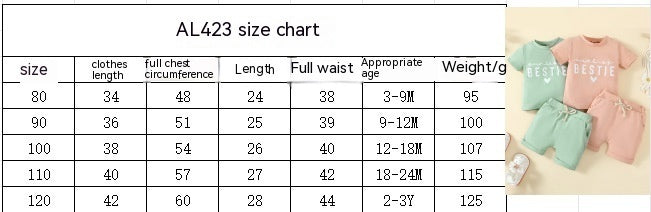 Printed White English Auntie's Bestie Short-sleeved T-shirt Shorts