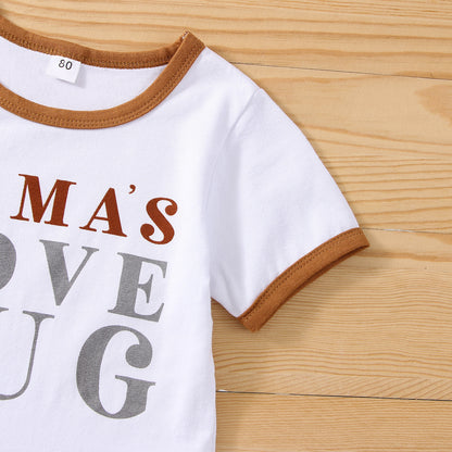 Boys' New Summer White Letter Top