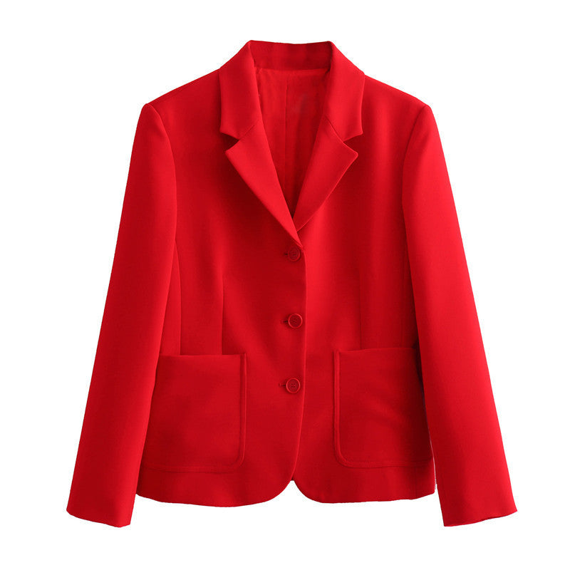 Spring New European And American Style Slim Suit Jacket Skirt Pleated Skirt Outfit