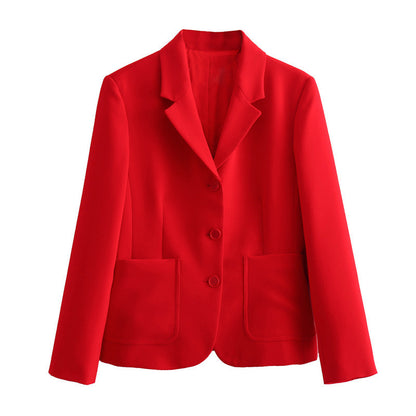 Spring New European And American Style Slim Suit Jacket Skirt Pleated Skirt Outfit