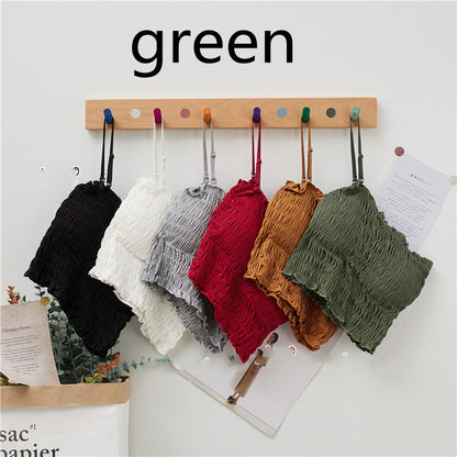 All-match Pleated Short Vest Women's Outer Wear And Inner Wear