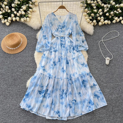 French Style High-grade Waist-tight Dress Women