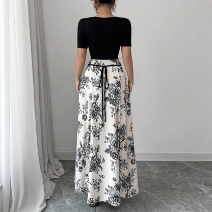 Women's Dress Slimming French Floral Long