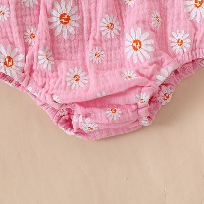 Cute Sunflower Printed Pajamas With Short Sleeves
