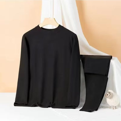 Fleece-lined Casual Warm Keeping Sports Men's Thickened Women's Long Sleeve Undershirt Long Johns Suit