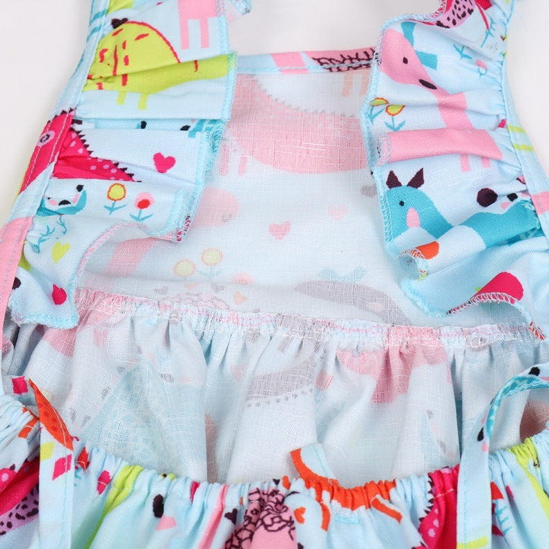 Children's New Backless Strap Cute Dinosaur Dress