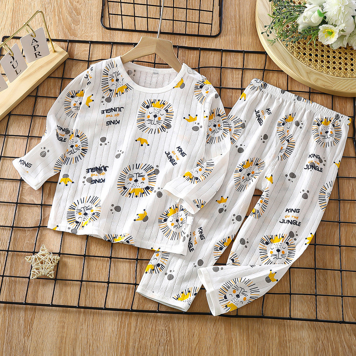 Children's Cotton Homewear Suit Long-sleeve Air Conditioning Clothes