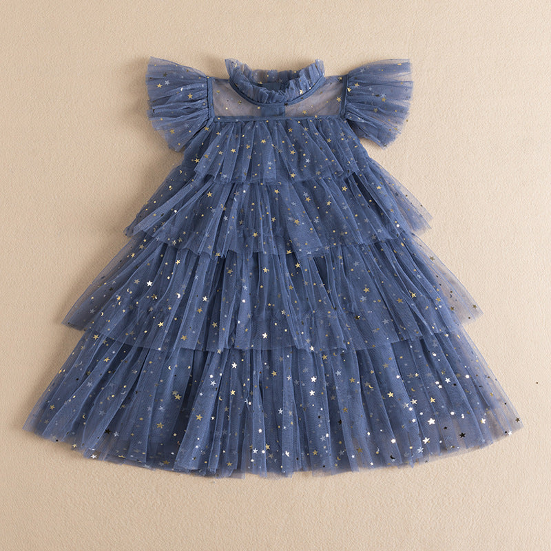 New Girls' Fairy Sequined Mesh Dress