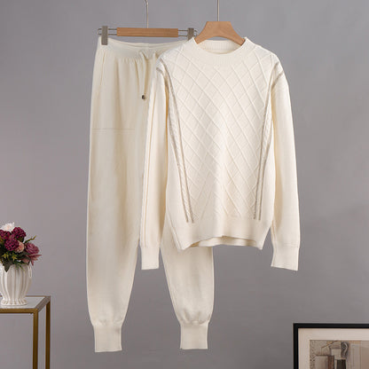 Russian Casual Sweater Pullover Two-piece Suit