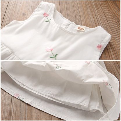 Floral Embroidered Skirt With Small Flowers