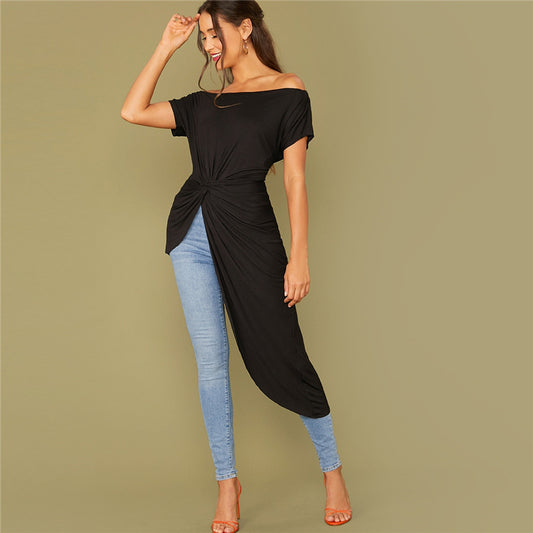 Asymmetric hem T-shirt