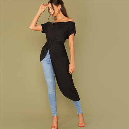 Asymmetric hem T-shirt