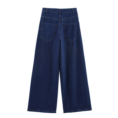 American Retro Wide Leg High Waist Jeans Loose