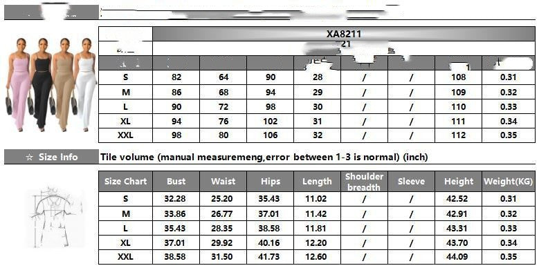 Solid Color Sling Bell-bottom Pants Simple Fashion Suit