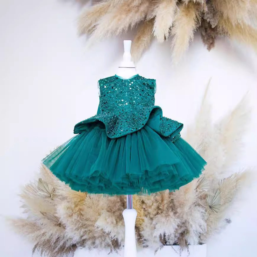 Sequin Formal Dress Host Catwalk Performance Costumes