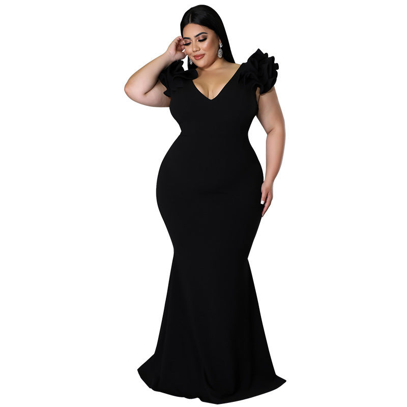European And American Fashion Plus Size Women Backless Dress