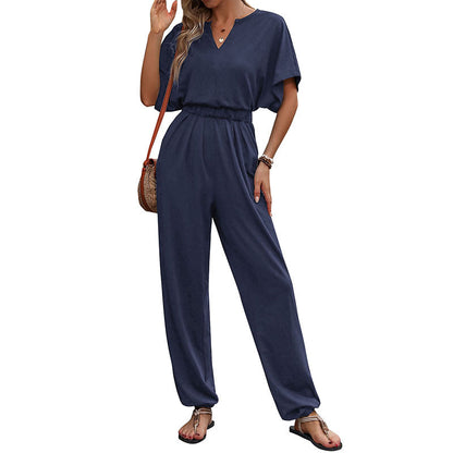New European And American Summer Women's Casual Solid Color European And American Jumpsuit