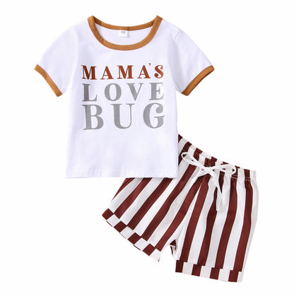 Boys' New Summer White Letter Top