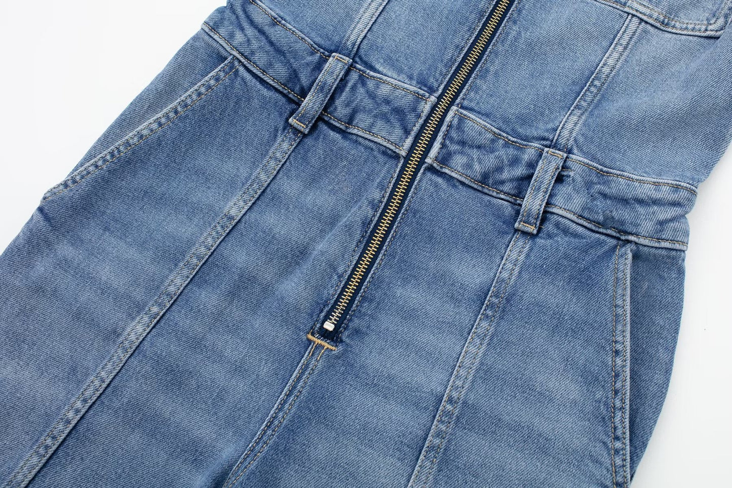 Fall 2023 European And American Style Long Denim Jumpsuit