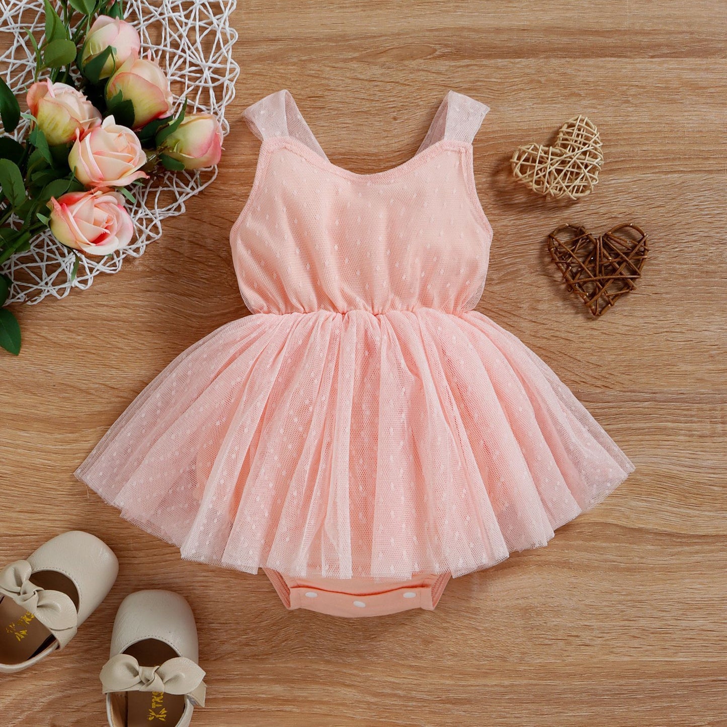 Infant Mesh Spaghetti-strap Dress