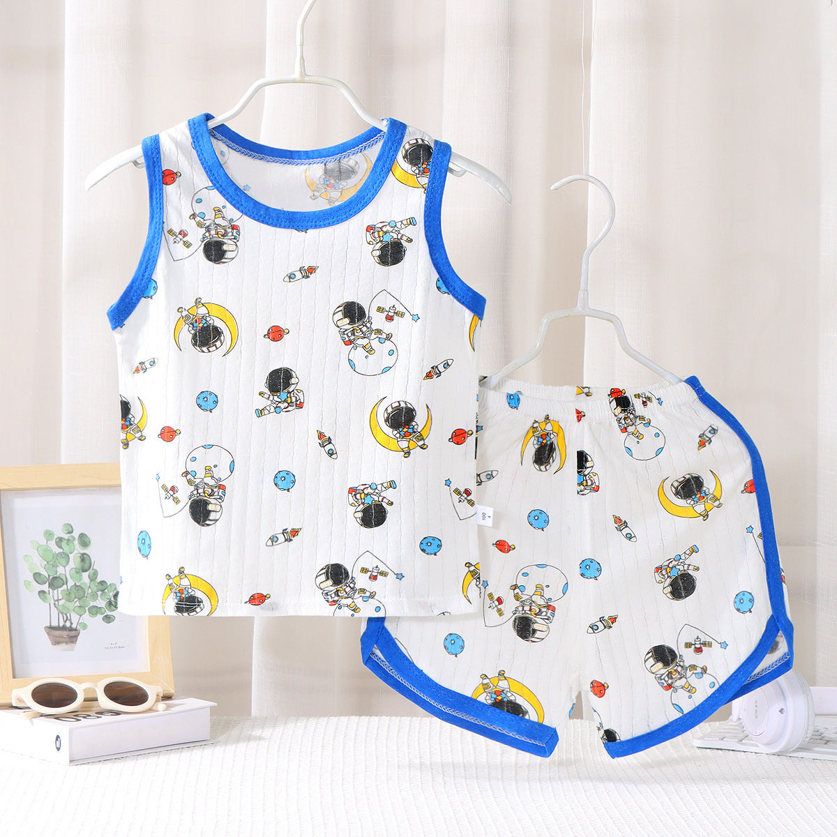 Children's Vest Suit Cotton Pajamas Baby Korean Style Sleeveless