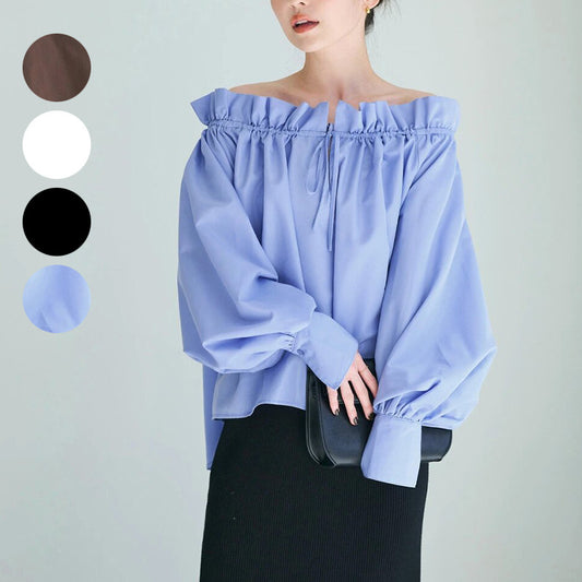 Autumn Women's Blouse Ruffled Off-shoulder