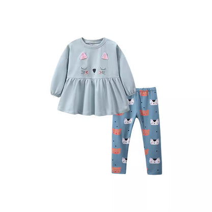 Cartoon Casual Breathable Baby Girls' Sweater Suit