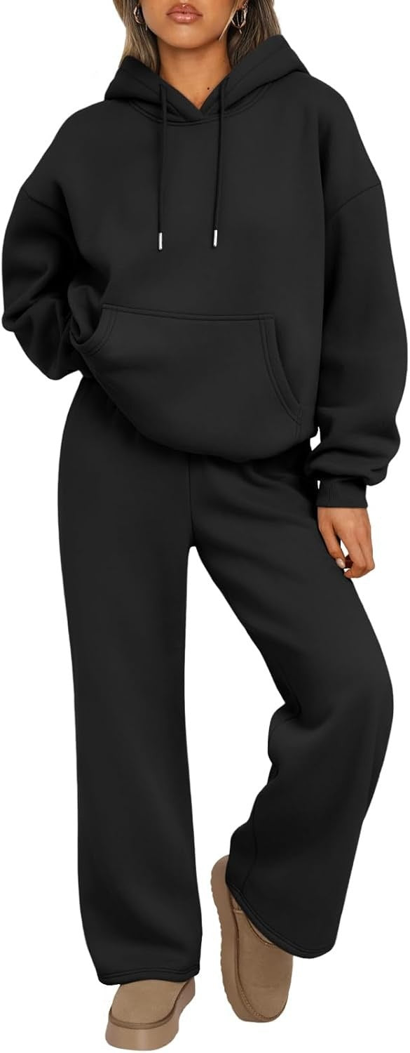 Autumn And Winter Casual Hooded Sweatshirt Oversized Wide-leg