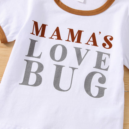 Boys' New Summer White Letter Top