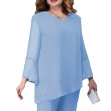 Female Heavy Industry Diamond Pressing Simple Solid Color Set