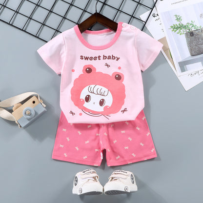Children's Short-sleeved Suit Pure Cotton