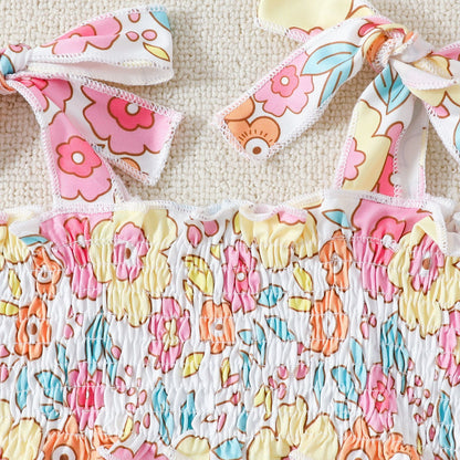 Girls' Suit Sling Short Top And Trousers Two-piece Set