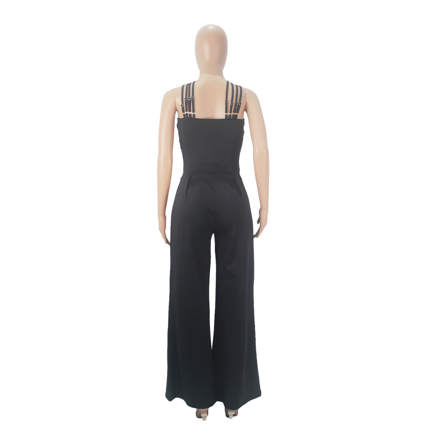 Fashion Multi-strap Cross Wide-leg Jumpsuit