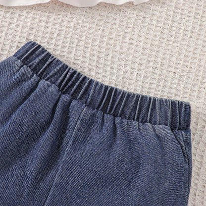 Autumn New Heart Printing Long Sleeve Top Suit