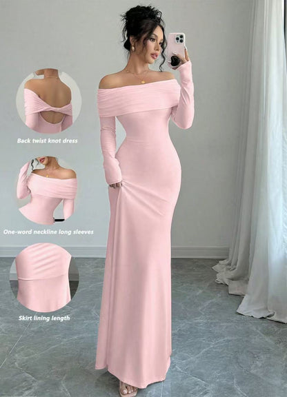 Women's  Off-shoulder Fashion Slim Temperament Sexy Sheath Dress