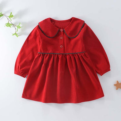 Girls' Corduroy Dress Baby Princess Dress