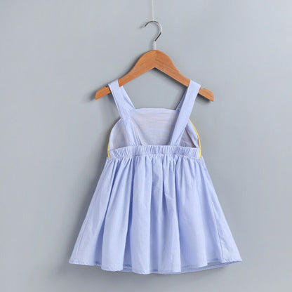 Girls Fashion Rainbow Print Princess Dress