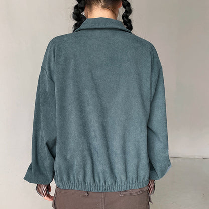 Antique Star Embroidered Color Matching Loose Long Sleeve