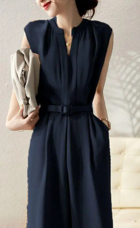 Elegant Pure Color Slimming Jumpsuit For Women