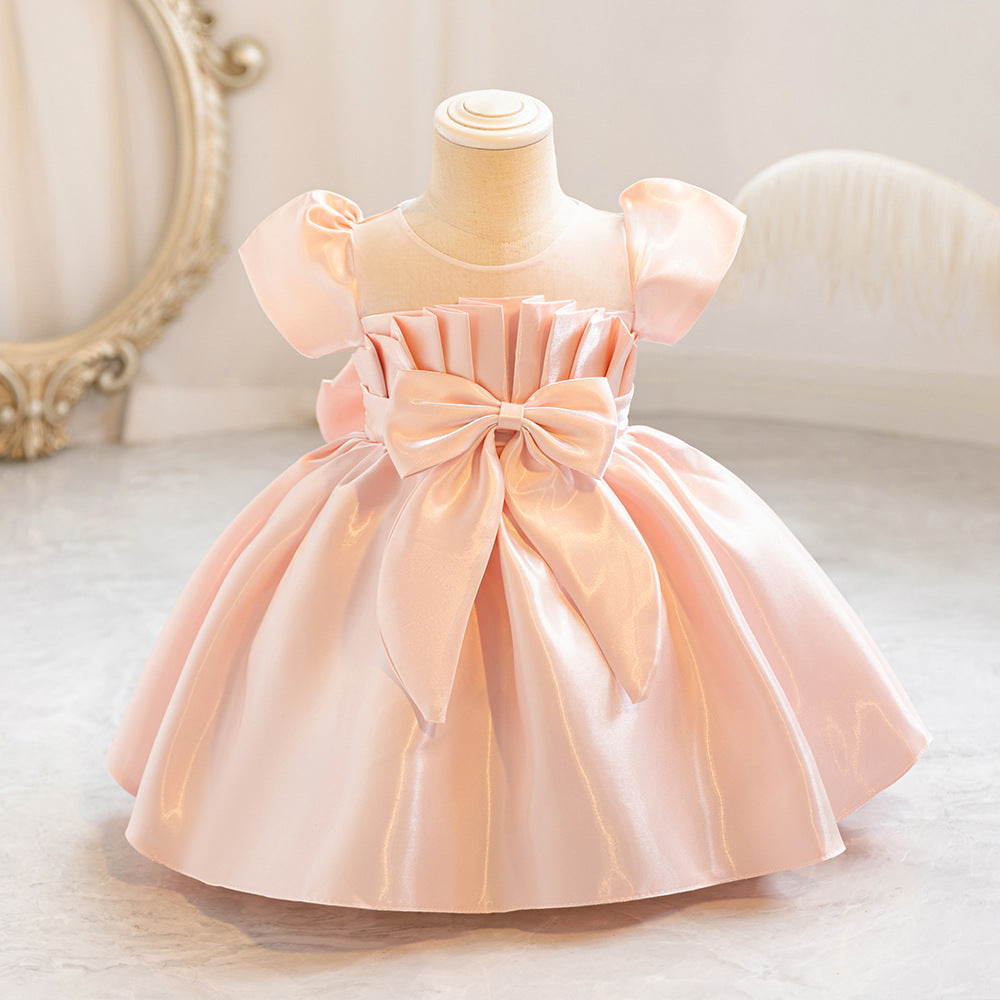 Wedding Satin Children Princess Dress Tulle Tutu Dress