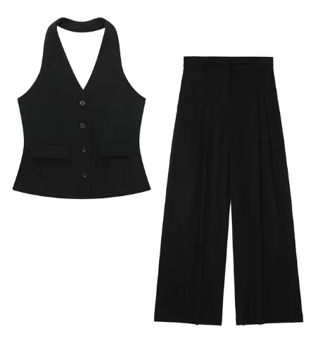 Women's Waistcoat Linen Vest Suit